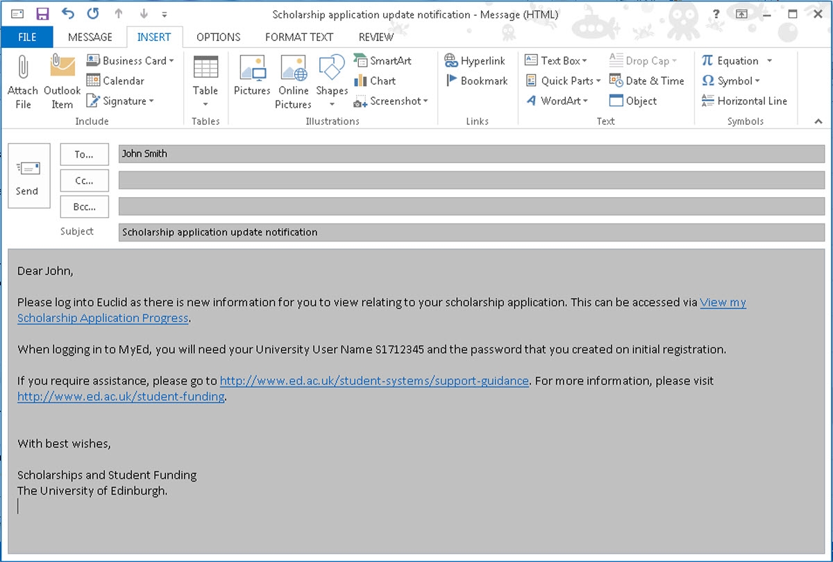 The University Of Edinburgh Application Dossier Service? Letters Of Recomendatio
