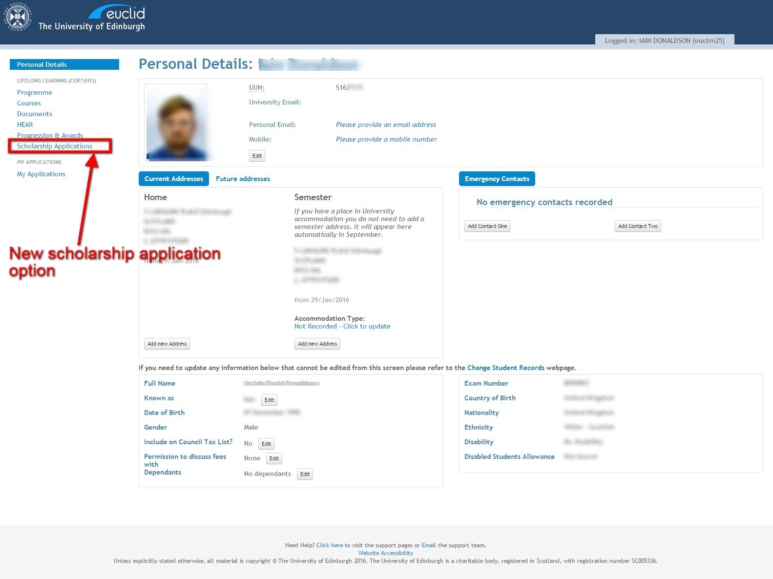 Applying For A Scholarship Through The MyEd Student Self Service Channel Student Administration