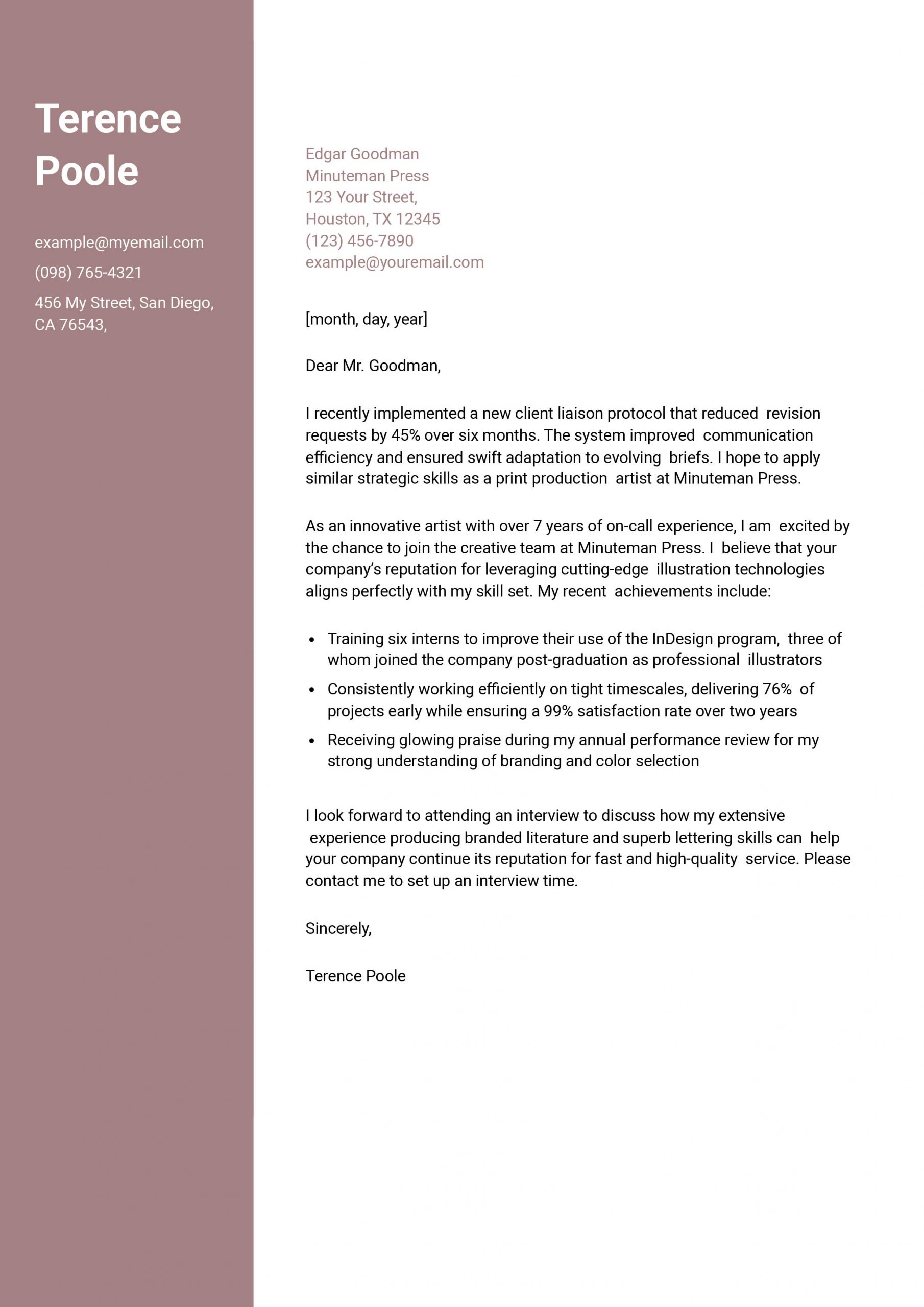 University Application Letter For The Arts Performing