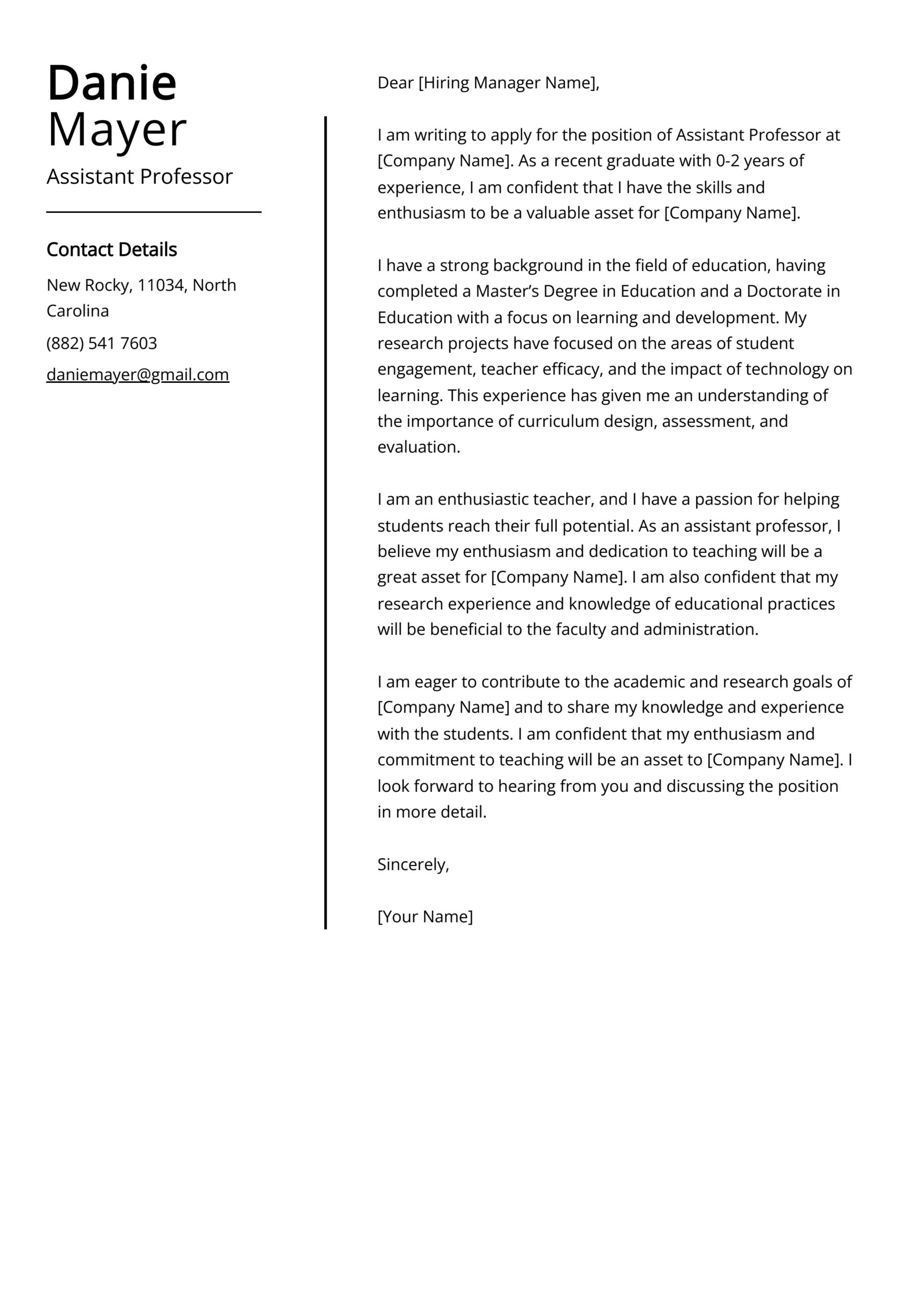 Winning Job Application Cover Letter University Lecturer