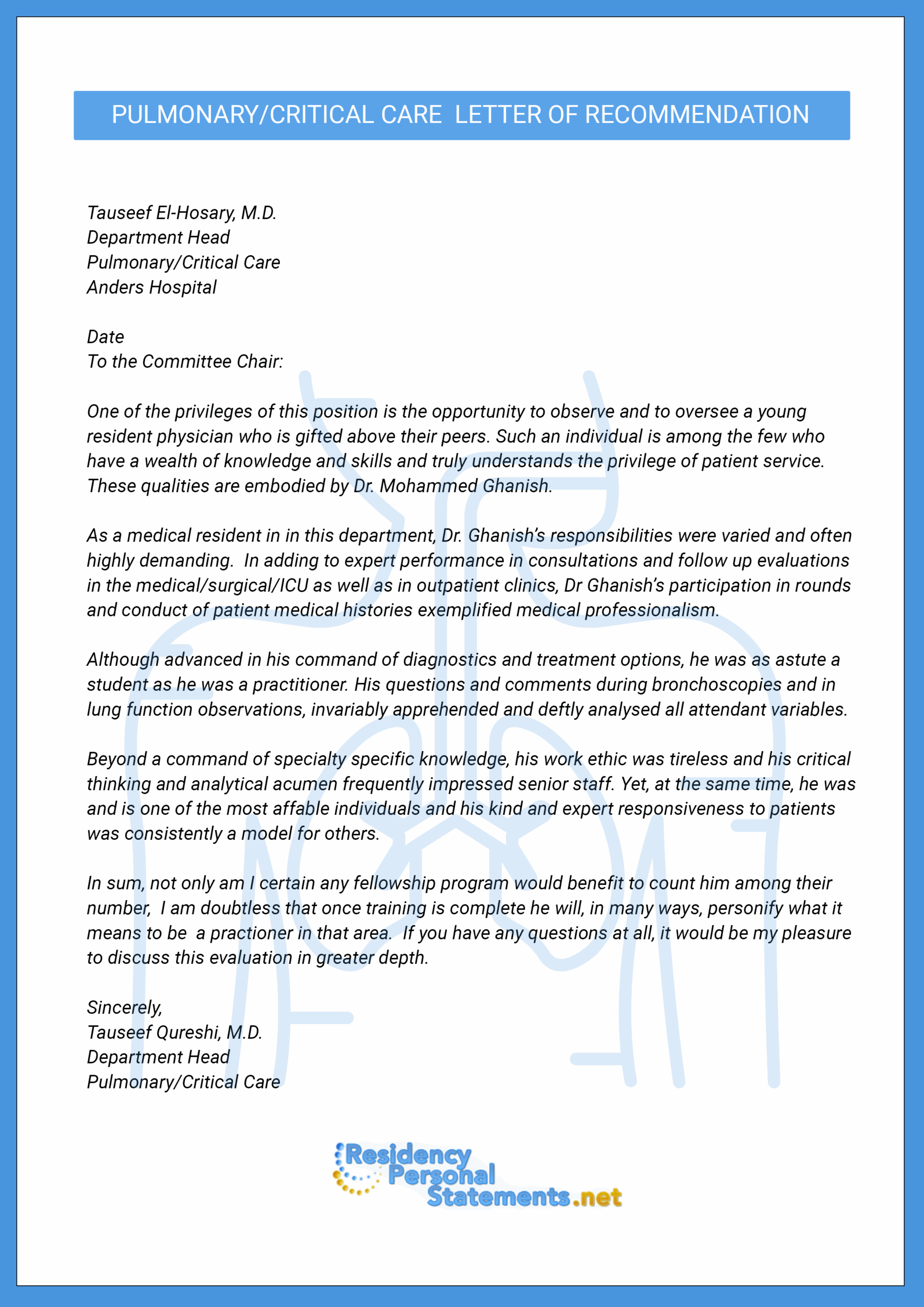 Best Sample Letter Of Recommendation For Fellowship Program