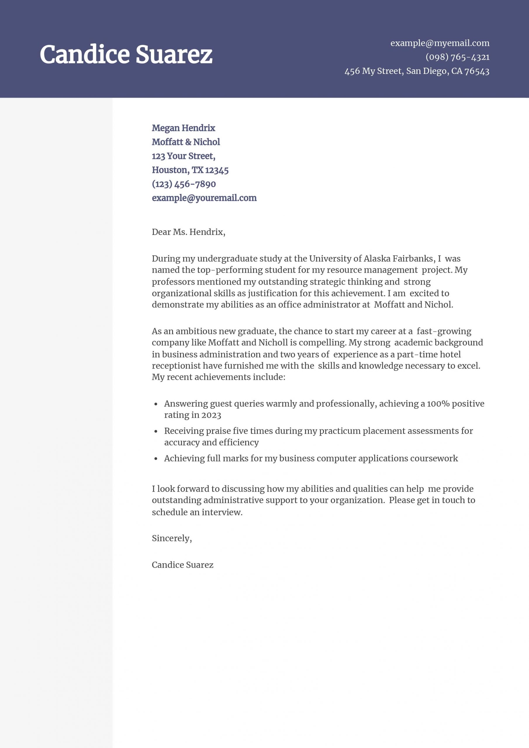 Cover Letter Samples For University Application