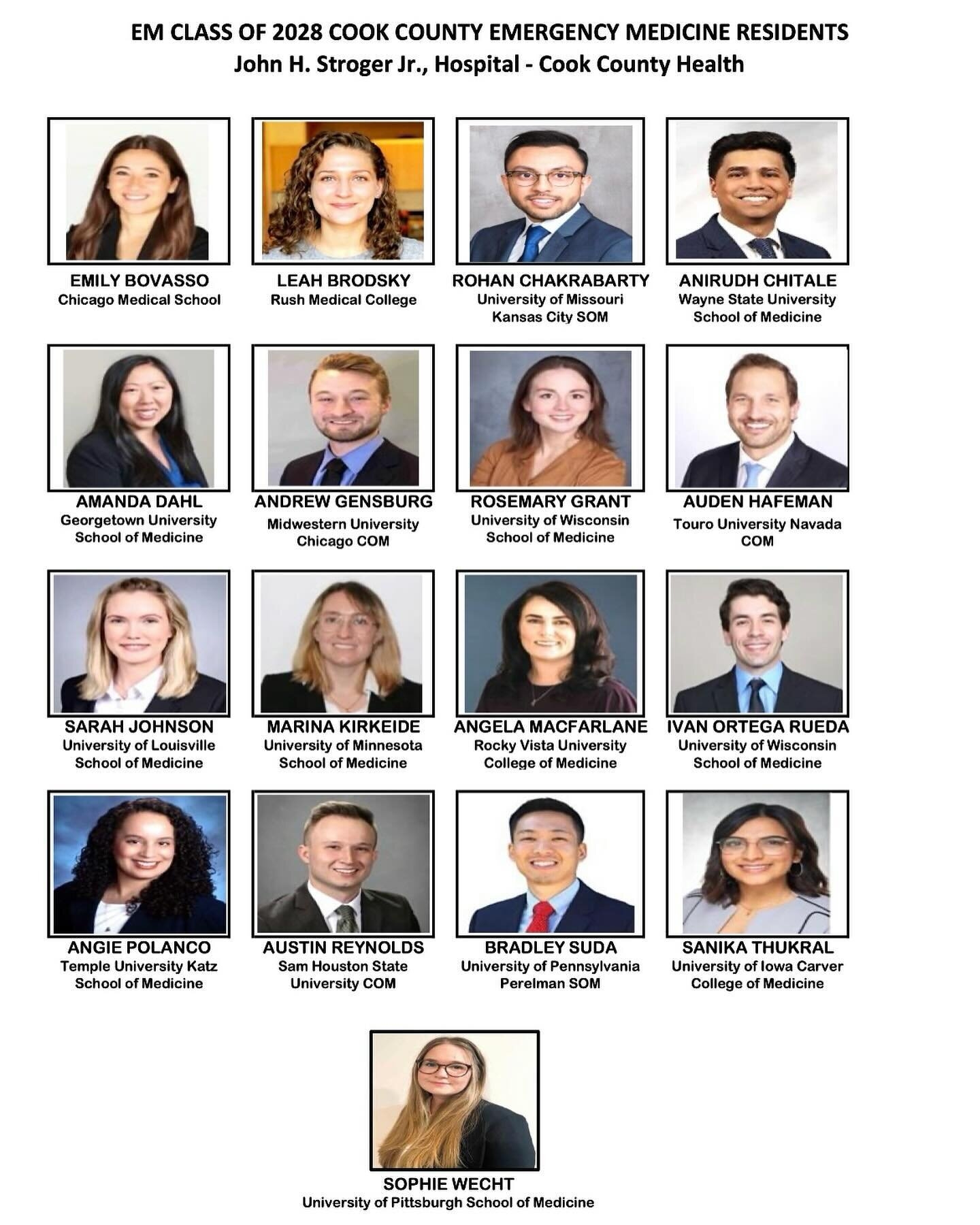 University Chicago Emergency Medicine Residency Application Letters
