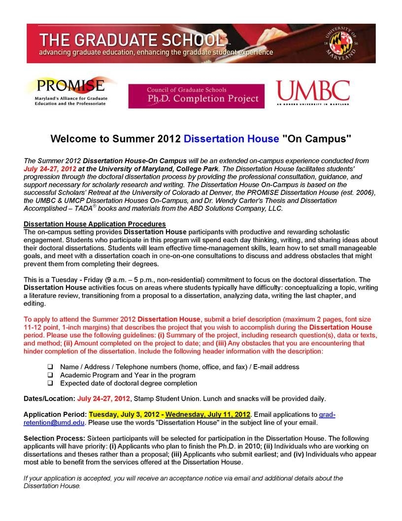 University Of Maryland Graduate School Submit Application Before Letters Received