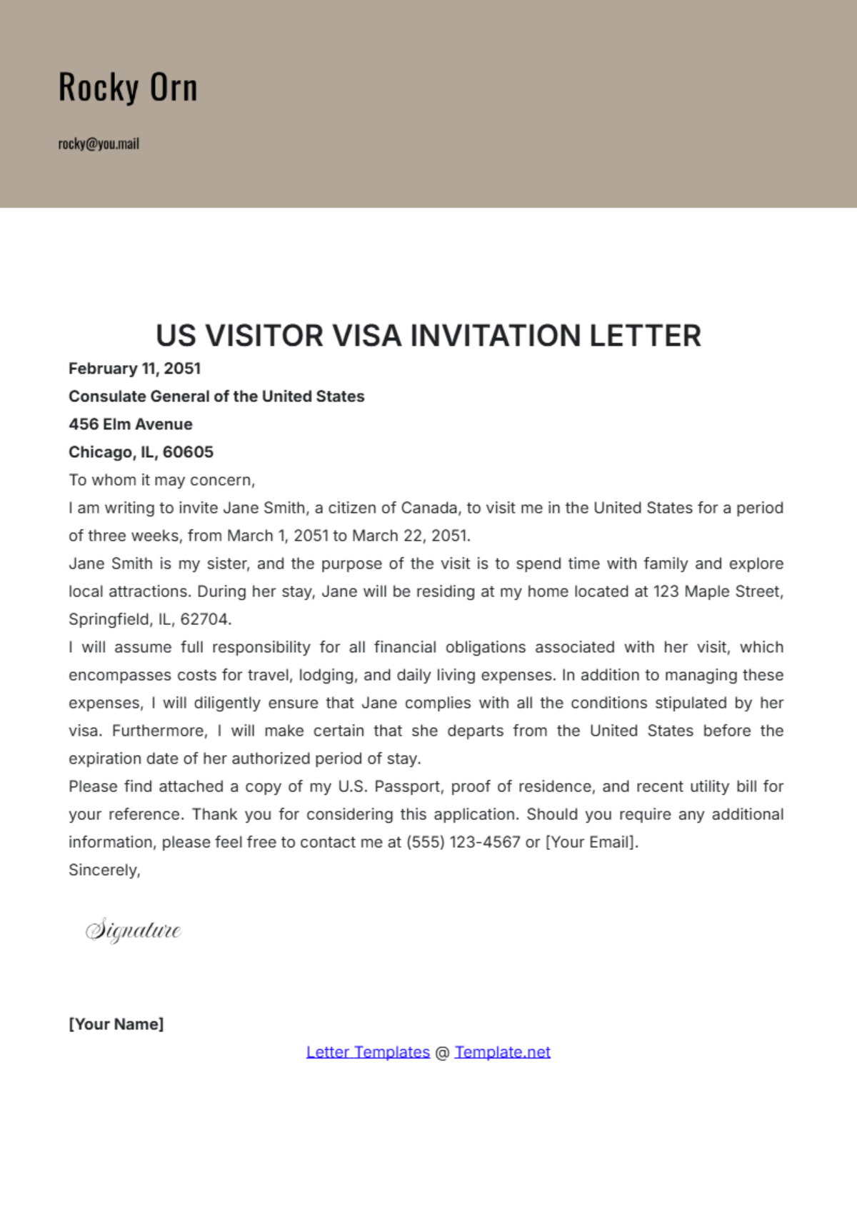 University Invitation Letter For Visa Application Usa Parents