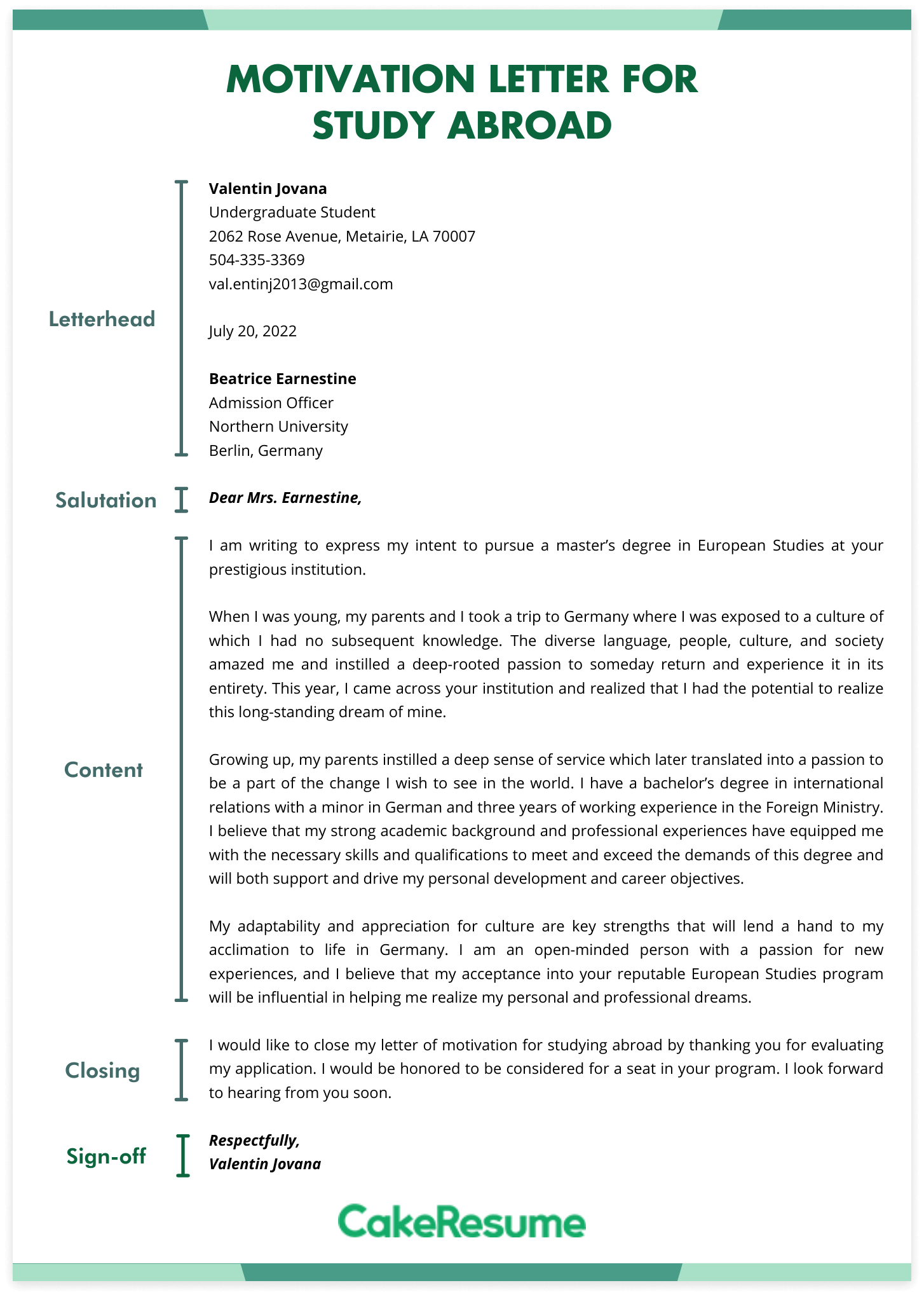 How To Write A Motivation Letter For Study Abroad 5 Tips Examples Cake
