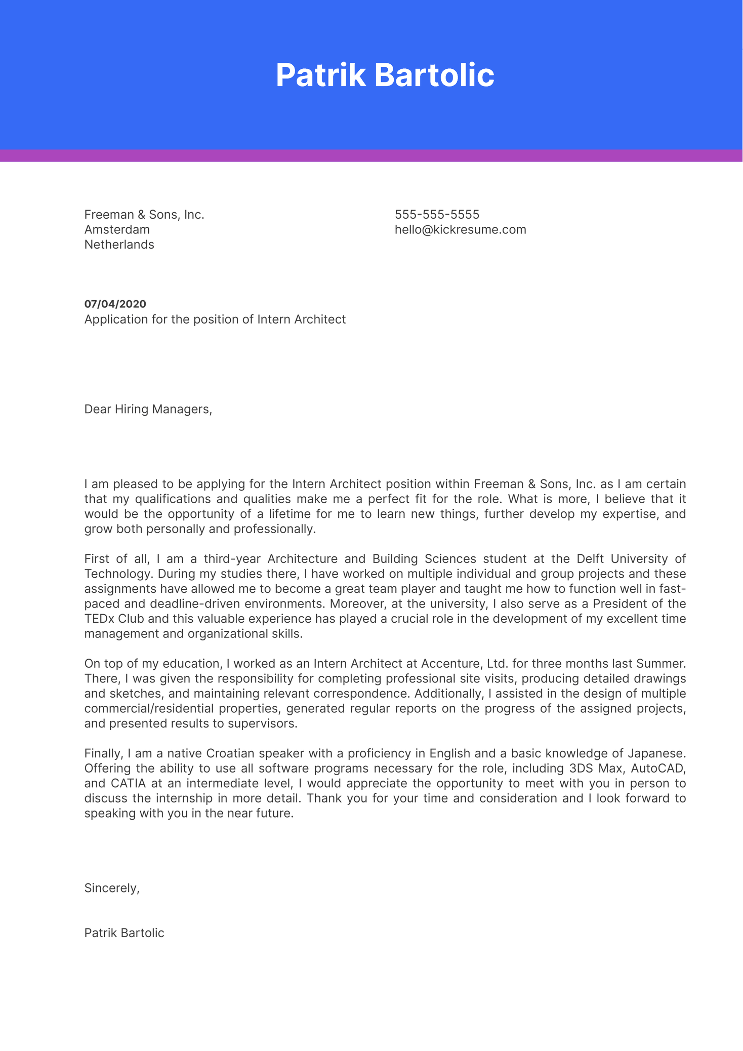 Motivation Letter Architecture Application For University