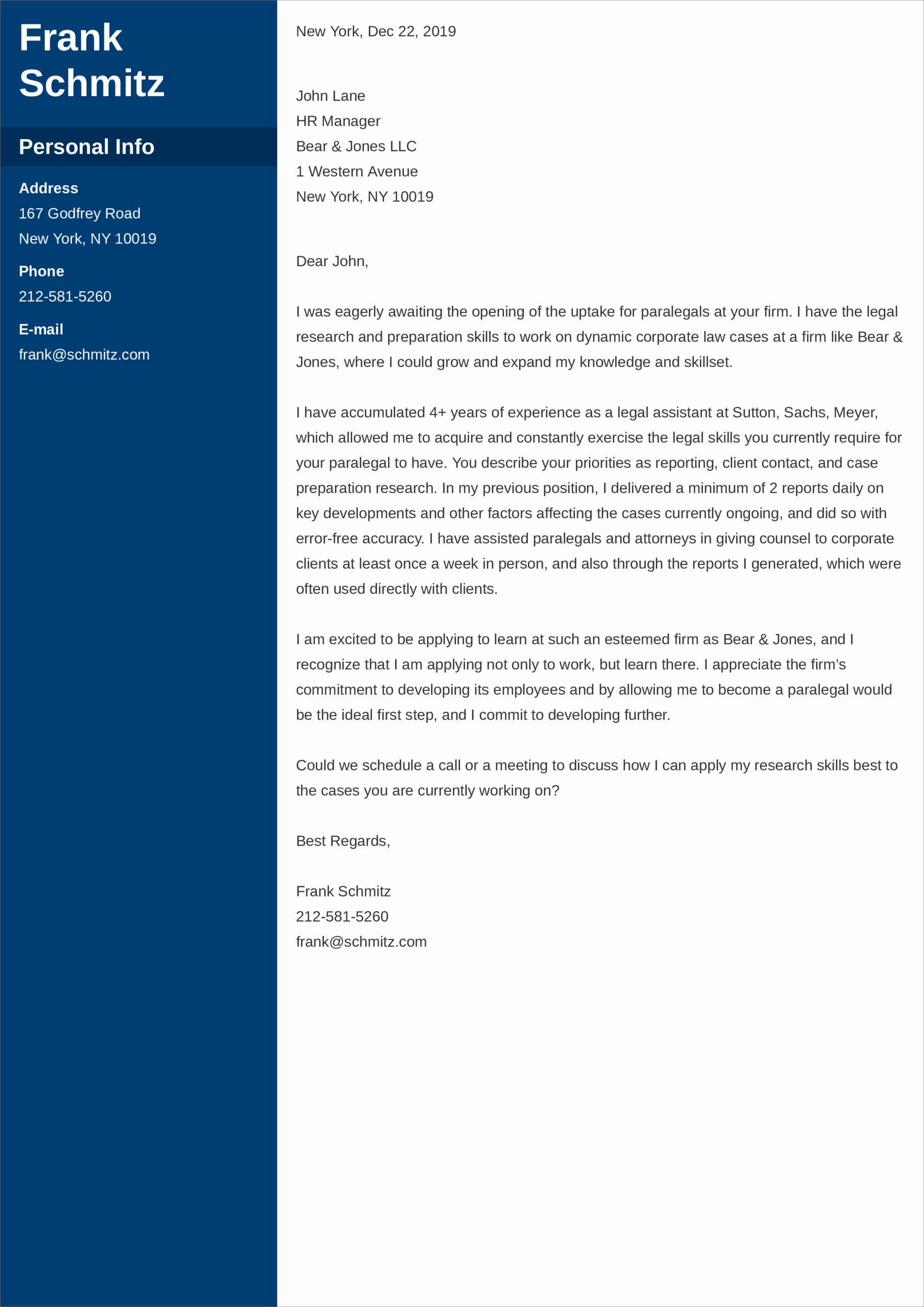 American University Law School Application Letters