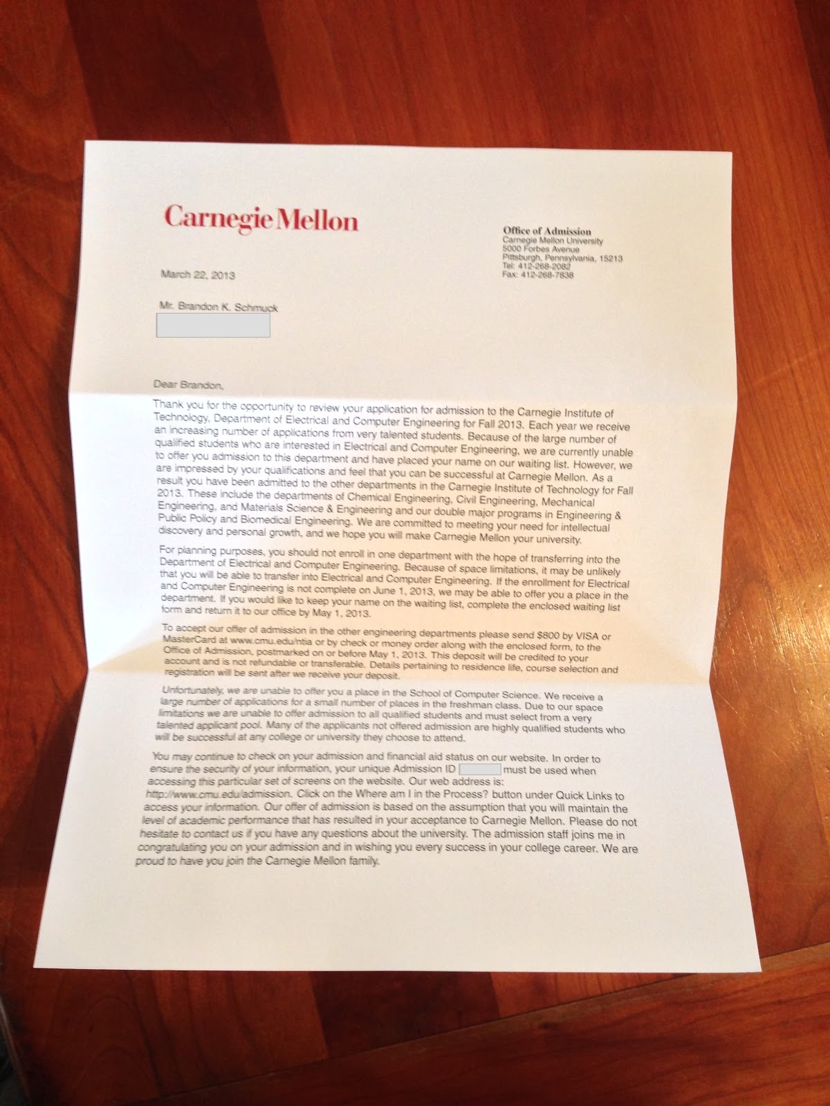 Carnegie Mellon University Application Letters Of Recommendation