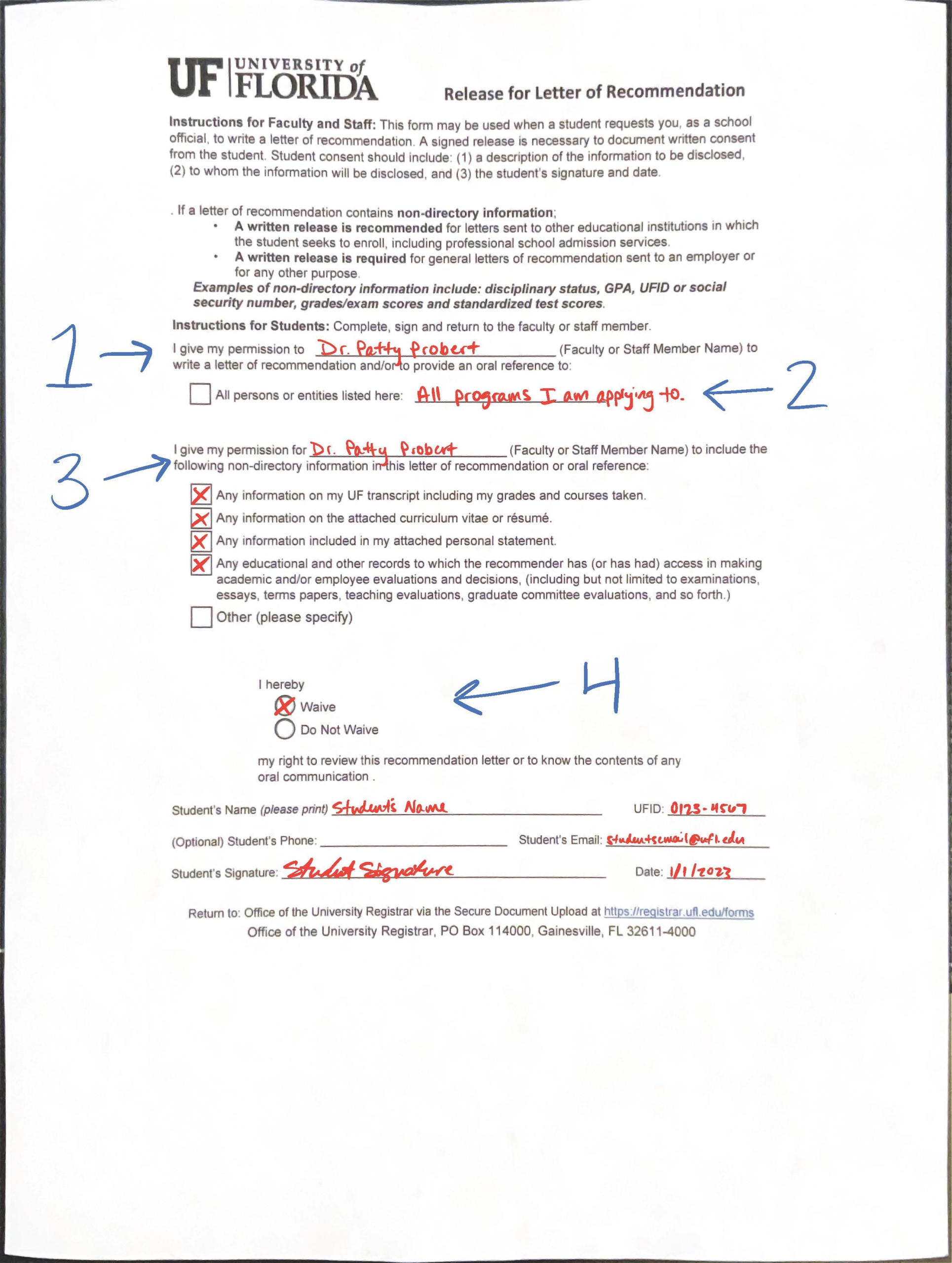University Of Florida Graduate Application Letters Of Recommendation Requirements