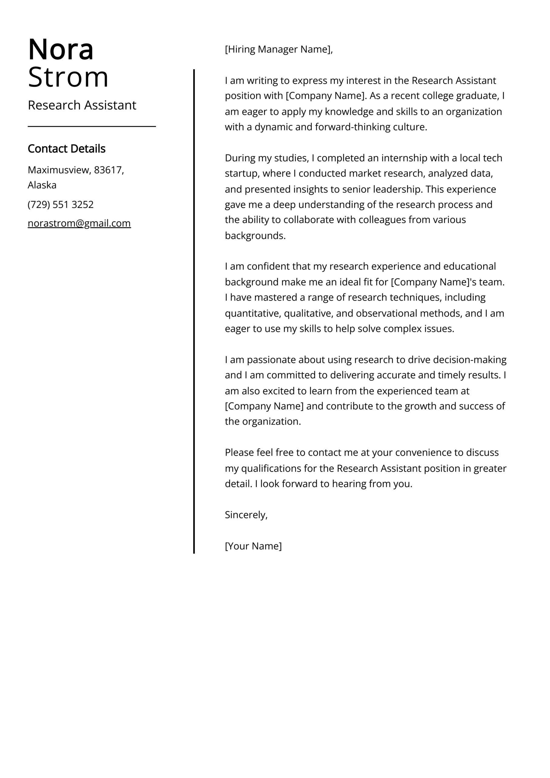 Sample Letter Of Application For Research Assistantship In University