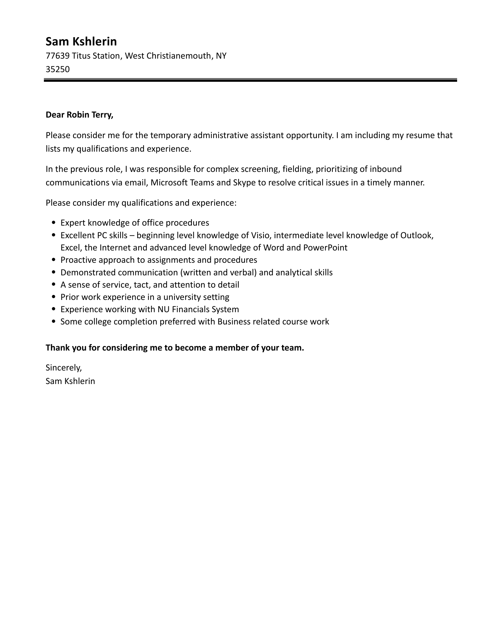Temporary Administrative Assistant Cover Letter Velvet Jobs