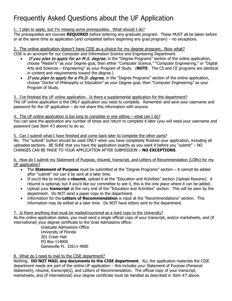University Of Florida Submit Application Before Letters Of Recommendation